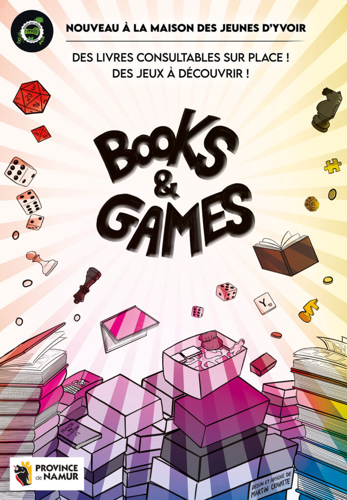 Affiche BOOKS & GAMES by Martin Cravatte