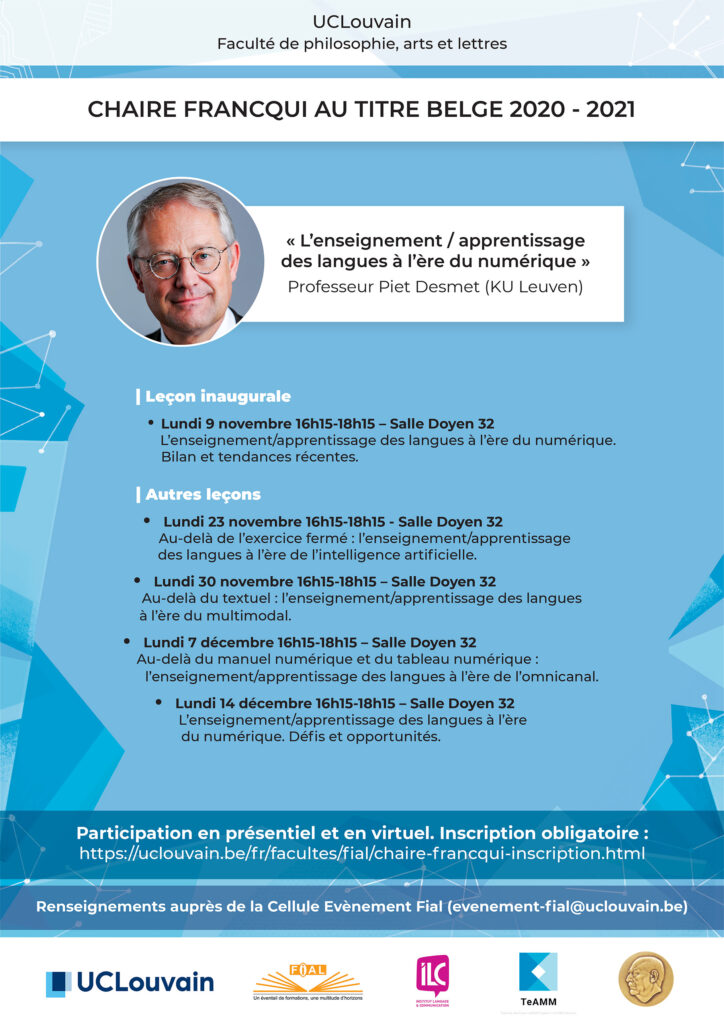 Affiche Chaire Francqui 2020 - 2021