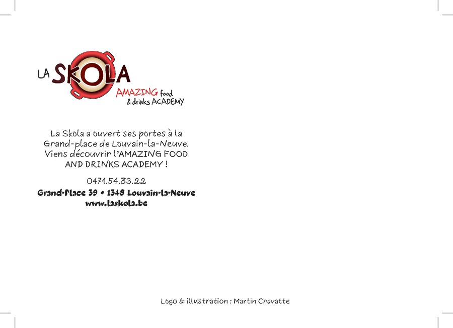 Carte postale La Skola - Verso