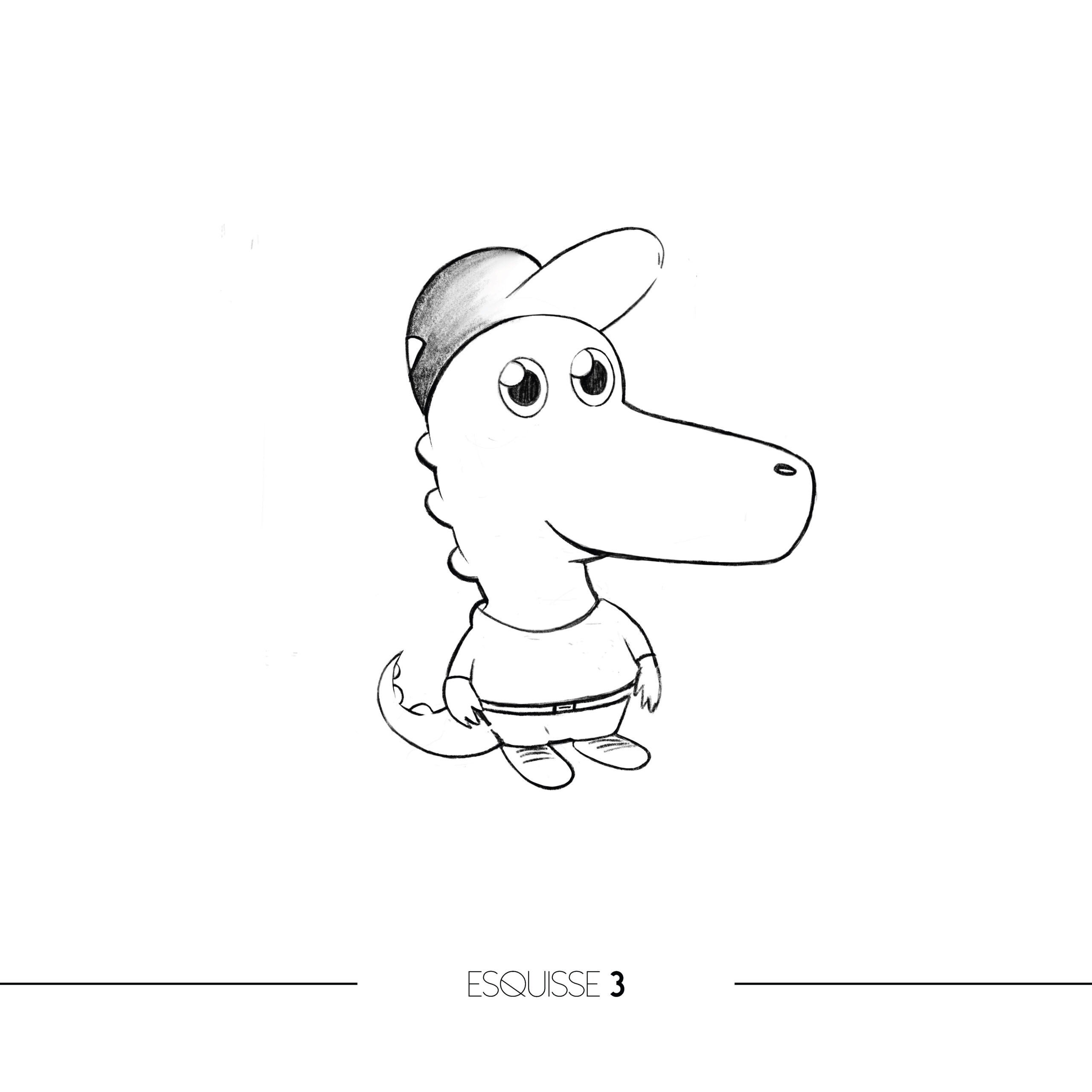 Recherche croquis crocodile 3