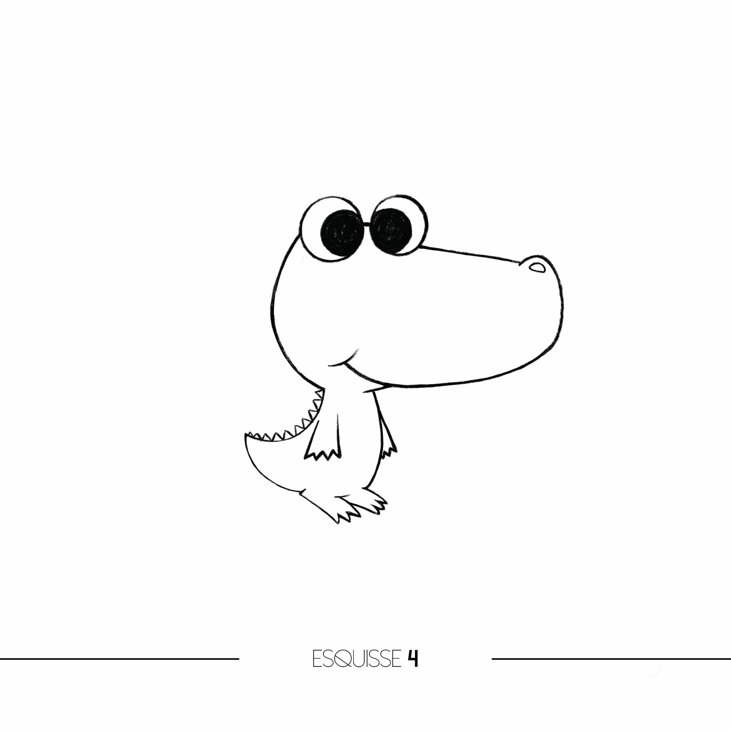 Recherche croquis crocodile 4